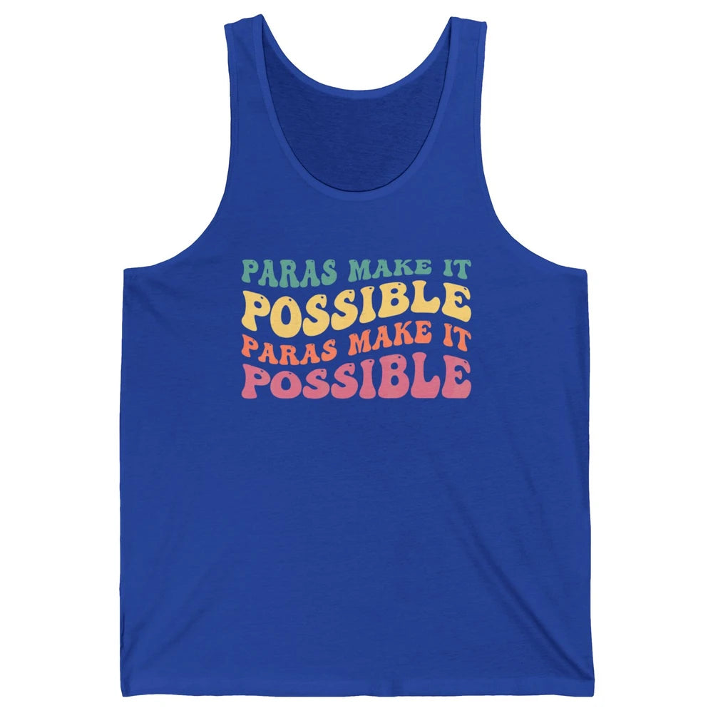 Paras Make It Possible Groovy Boho Paraprofessional Teacher Unisex Jersey Tank