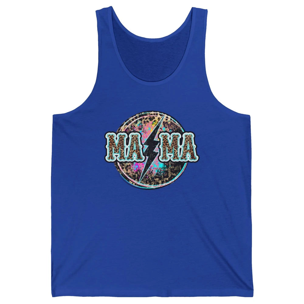 Retro Leopard Mama Lightning Bolt Western Country Bad Moms Unisex Jersey Tank