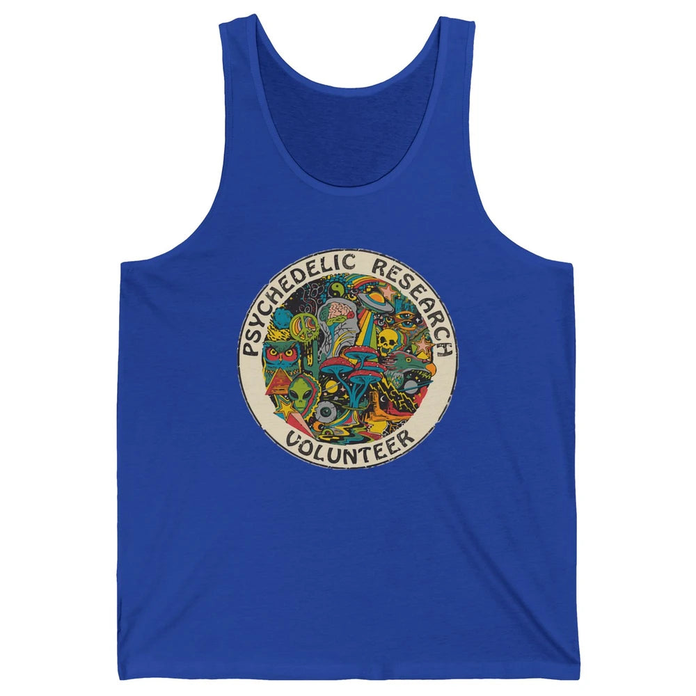 Retro Design Research Volunteer Psychedelic Mushroom Vintage Unisex Jersey Tank