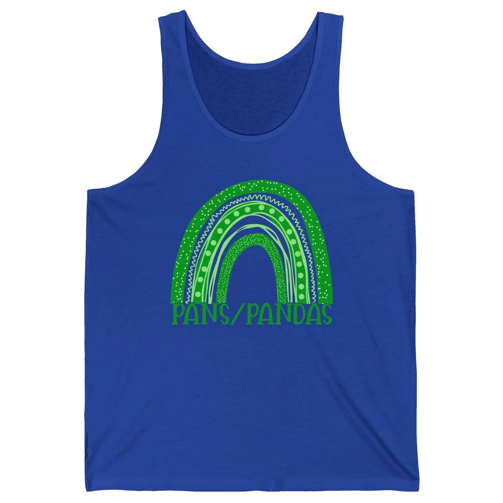PANS/PANDAS Awareness Floral Green Ribbon Rainbow Pans Unisex Jersey Tank
