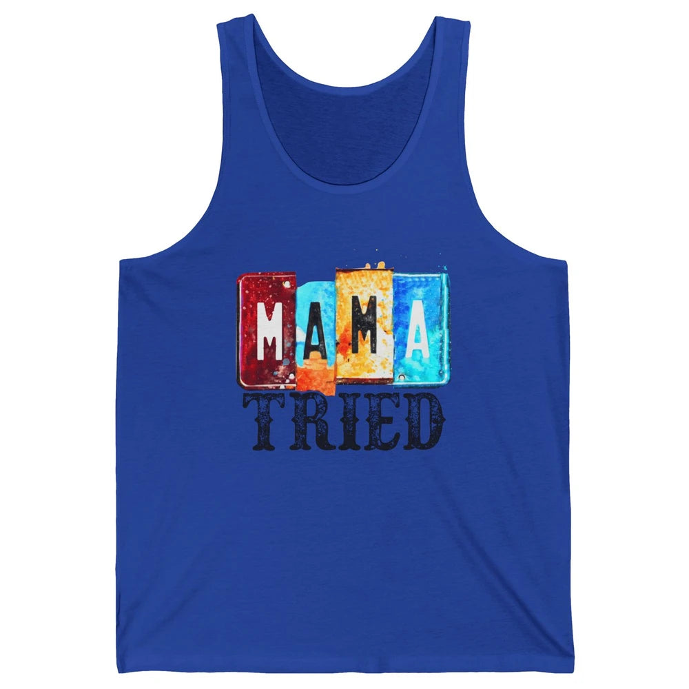 Retro Mama Tried Beer Mama Western Country Mama Cowgirl Gift Unisex Jersey Tank