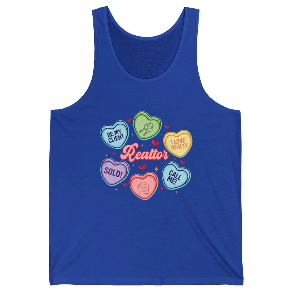 Heart Candy Valentines Day Funny Real Estate Be Mine Realtor Unisex Jersey Tank