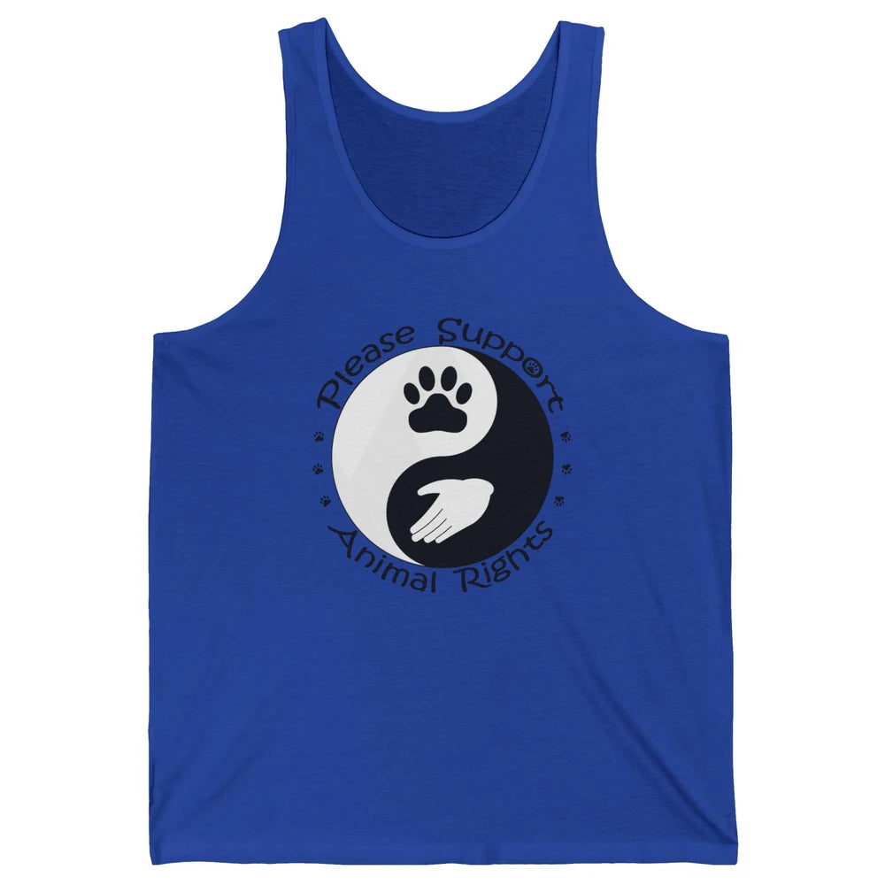 Please Support Animal Rights Pet Rescuer Paw Yin Yang Adopt Unisex Jersey Tank