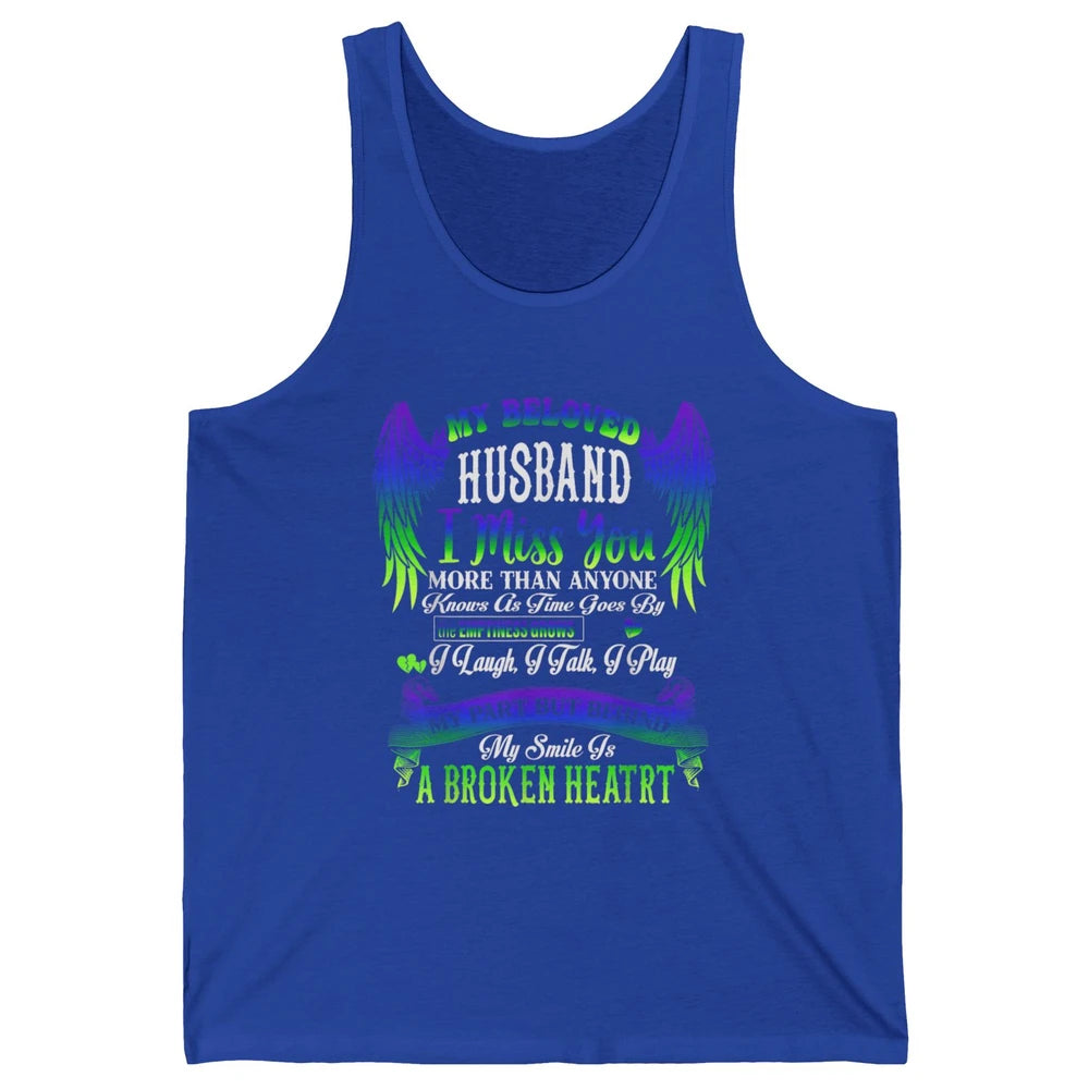 My Husband My Angel In Heaven Love Miss You Husband Wings Unisex Jersey Tank