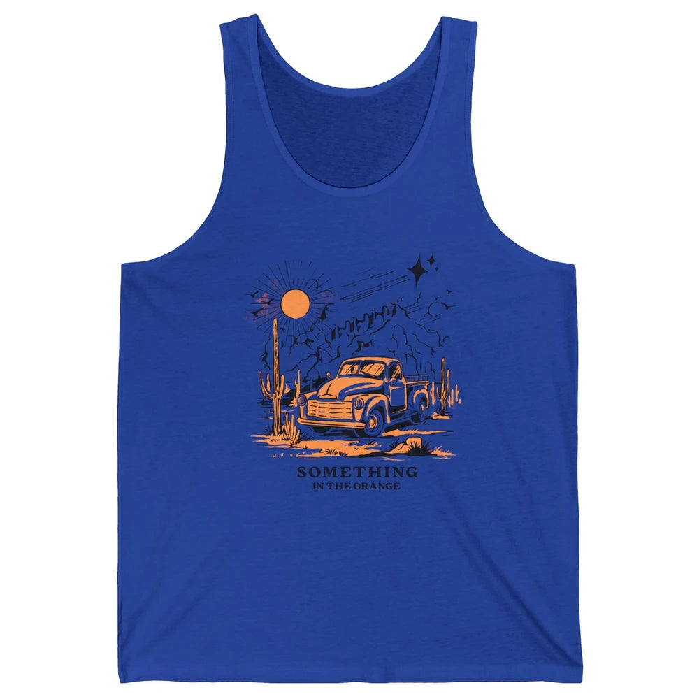 Retro Desert Sunset Something In The Orange Western Country Unisex Jersey Tank