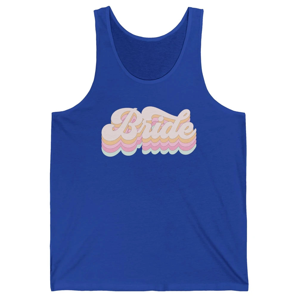 Retro 70s Bride Bachelorette Bridal Party Engagement Trendy Unisex Jersey Tank