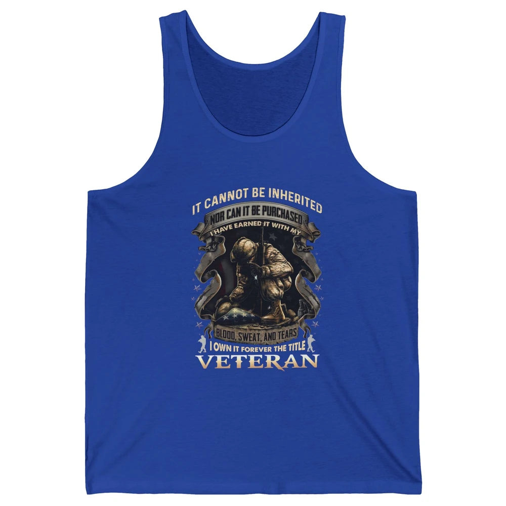Proud American Veteran It Can't Be Heritated US Soldier Gift Unisex Jersey Tank