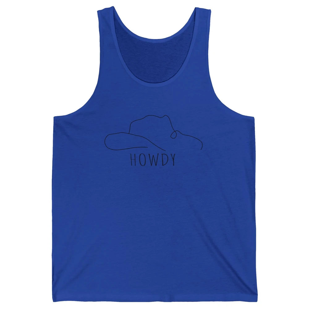 Retro Cowboy Hat Howdy Western Country Texas Cowgirls Gift Unisex Jersey Tank