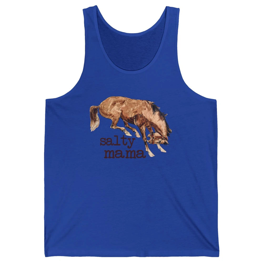 Retro Cowgirl Salty Mama Horse Lovers Western Country Cowboy Unisex Jersey Tank