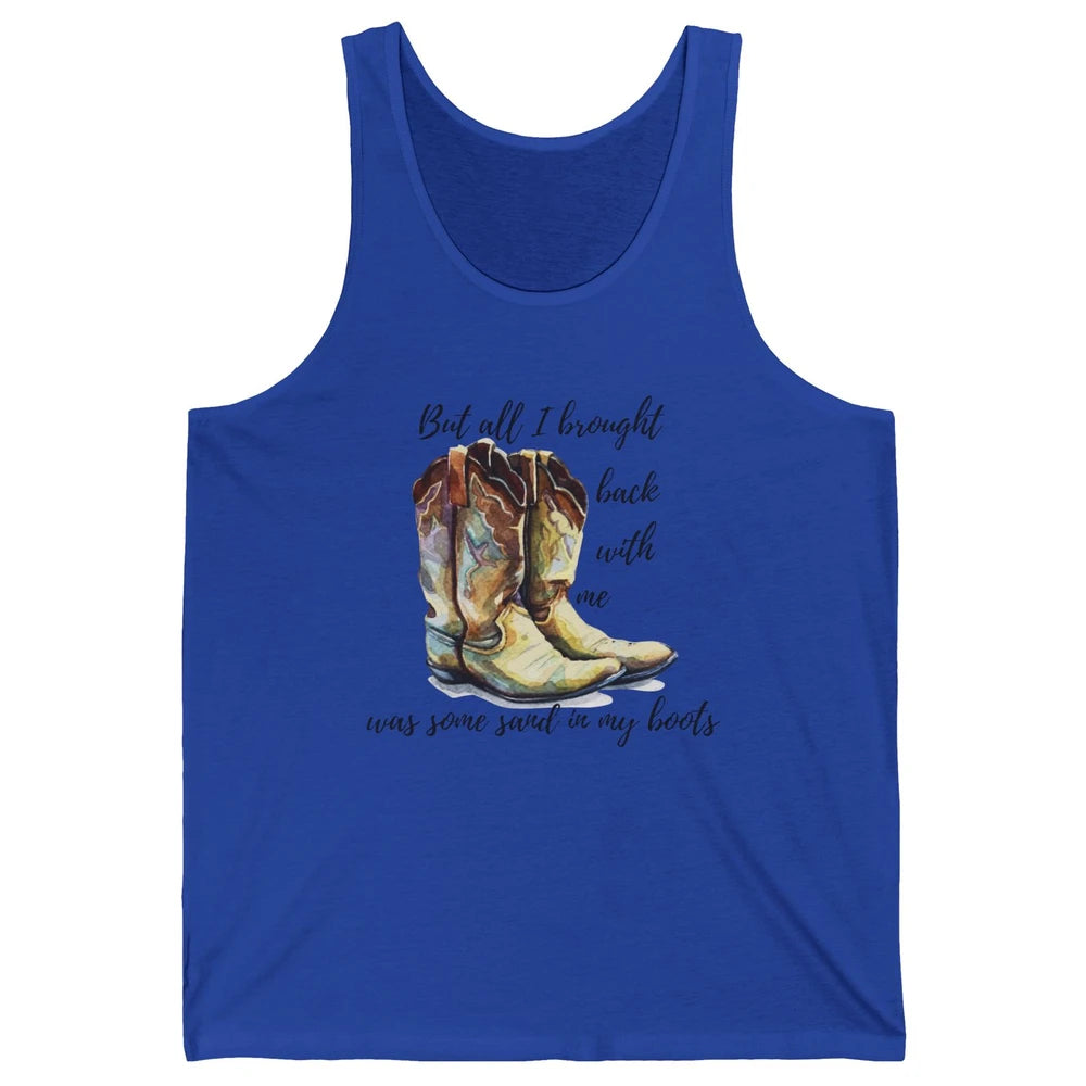 Retro Leopard Sand In My Boot Western Country Cowgirl Cowboy Unisex Jersey Tank