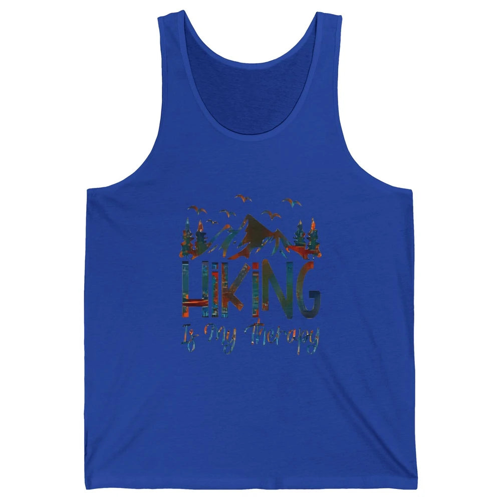 Hiking Is My Therapy Mountain Hike Wander Camping Outdoor Unisex Jersey Tank