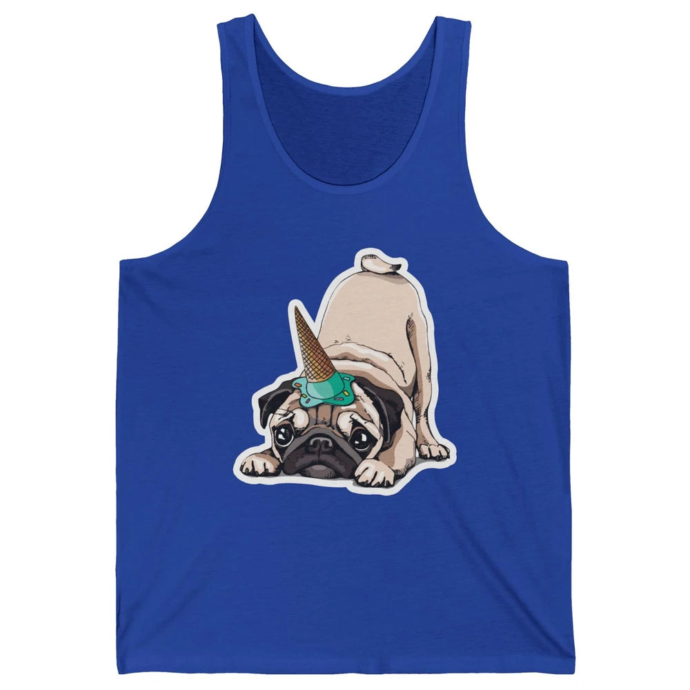 Puppy Pugs Funny Unicorn Pug Dog Lovers Gift Cute Pug Dog Unisex Jersey Tank