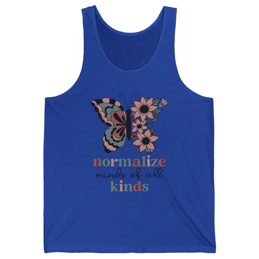 Normalize Minds Of All Kinds Sped Teacher Floral Butterfly Unisex Jersey Tank