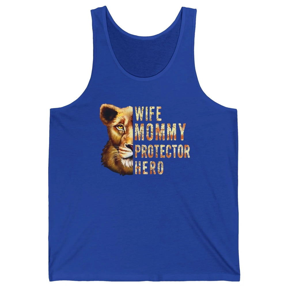 Retro Mommy Lion Queen Wife Mom Protector Hero Mothers Day Unisex Jersey Tank