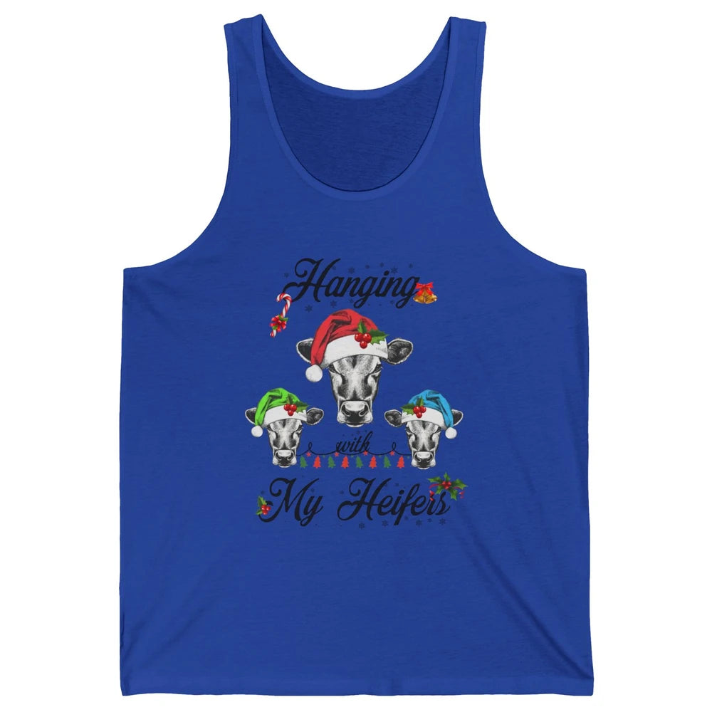 Funny Hanging With My Heifers Santa Heifer Christmas Costume Unisex Jersey Tank