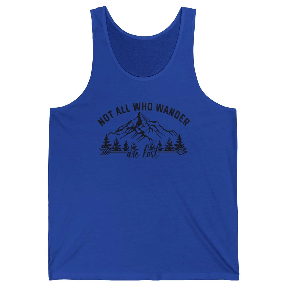 Not All Who Wander Are Lost Compass Mountain Camping Hiking Unisex Jersey Tank