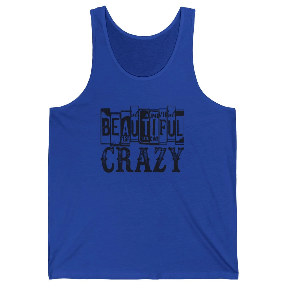 Retro Beautiful Crazy Western Cowgirl Country Music Lovers Unisex Jersey Tank