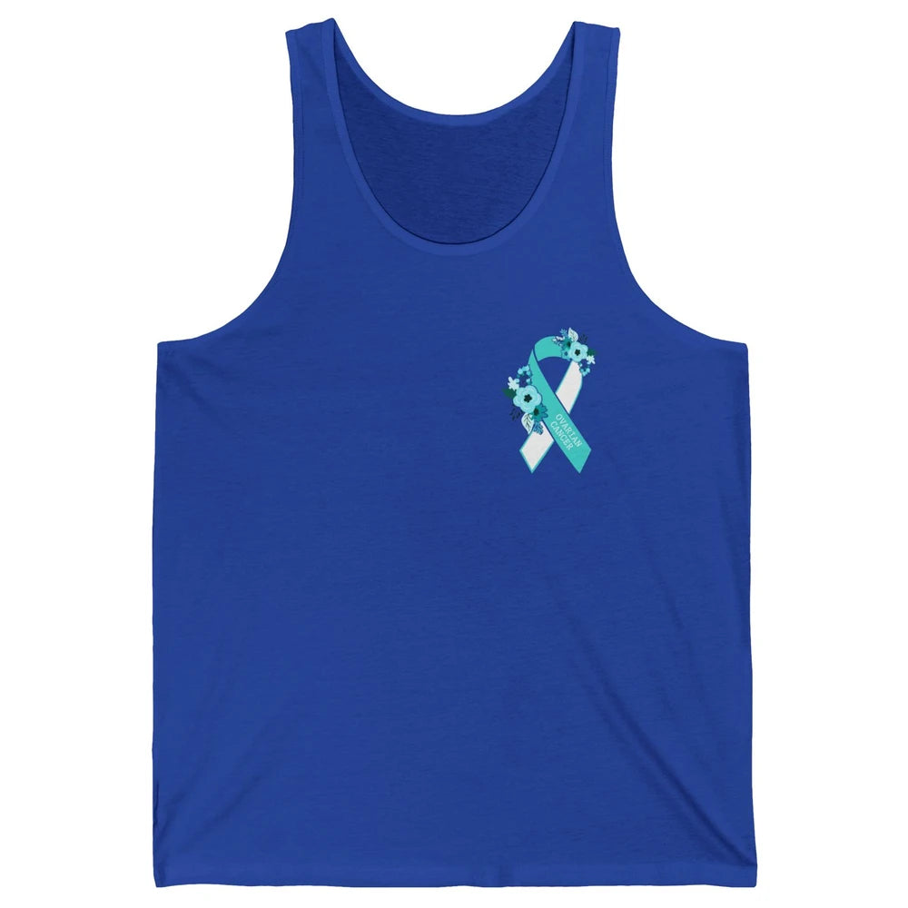 Ovarian Cancer Awareness Support Turquoise Ribbon Pocket Sz Unisex Jersey Tank