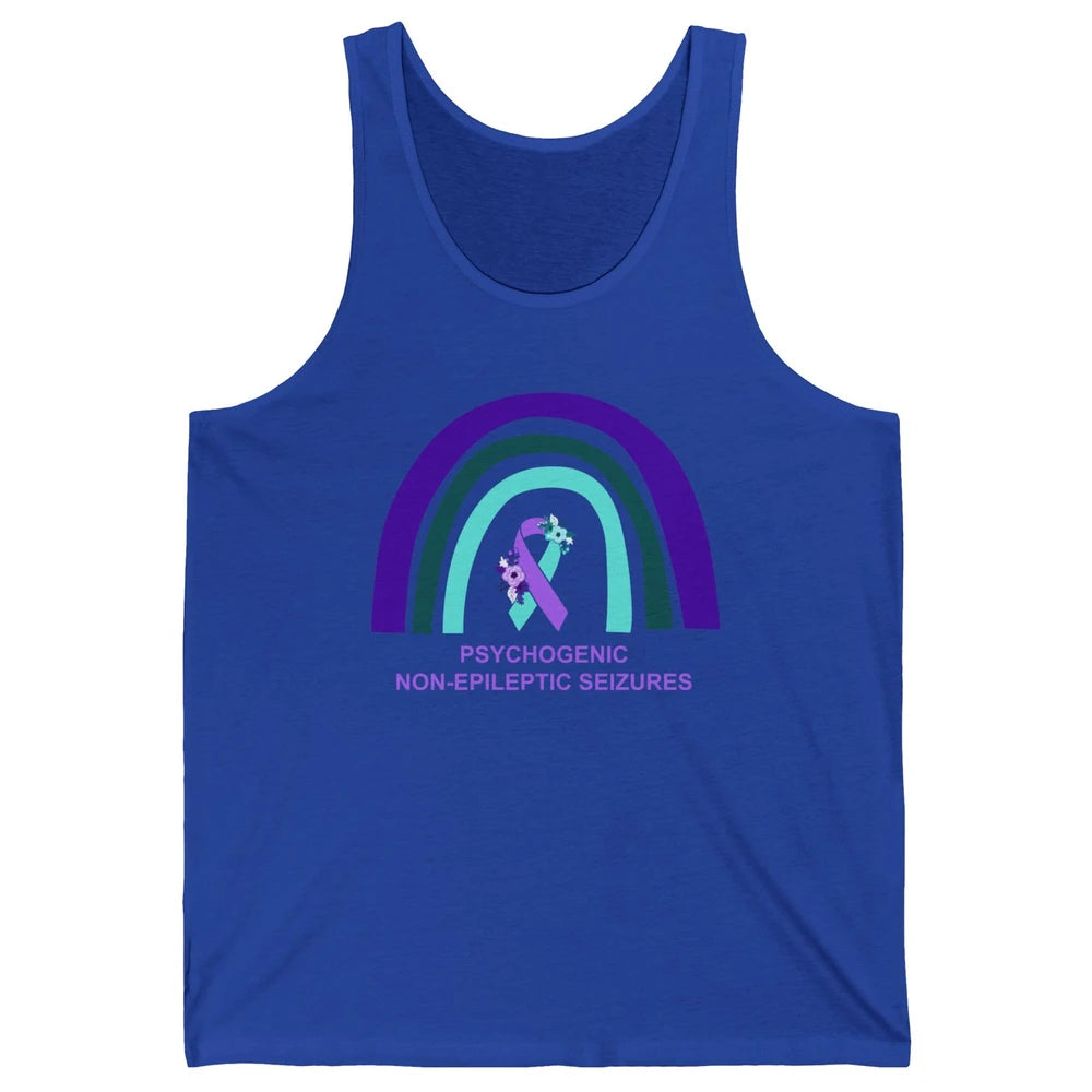 Psychogenic Non-epileptic Seizures PNES Purple Teal Rainbow Unisex Jersey Tank
