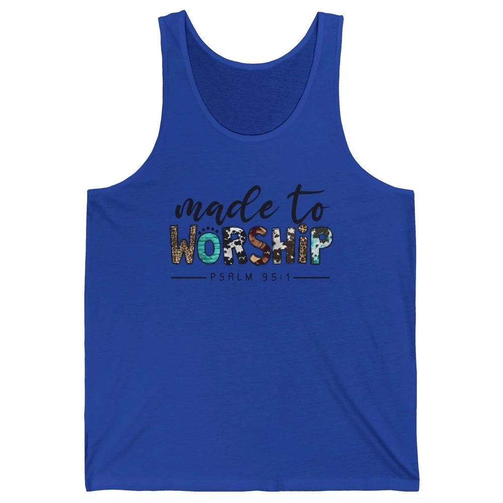 Leopard Made To Worship Bible Christian Western Country Unisex Jersey Tank