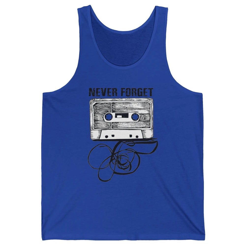 Retro 70s 80s 90s Never Forget Tape Cassette Pencil Music Unisex Jersey Tank
