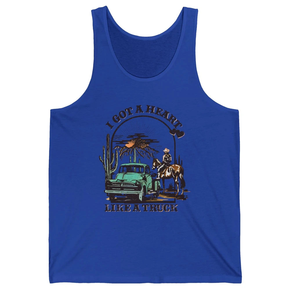 I Got A Heart Like A Truck Western Country Music Cowboy Unisex Jersey Tank