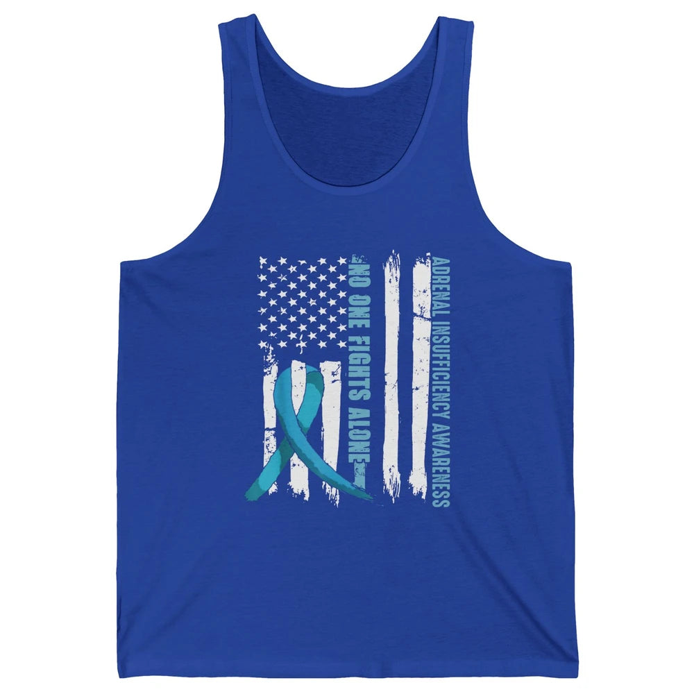 Adrenal Insufficiency Awareness No One Fight Alone US Flag Unisex Jersey Tank