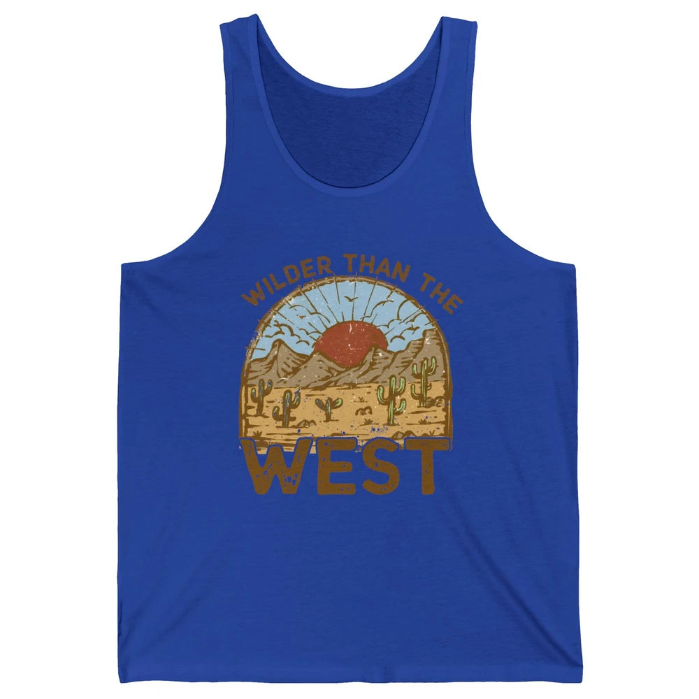 Retro Desert Sunrise Wilder Than The West Western Country Unisex Jersey Tank