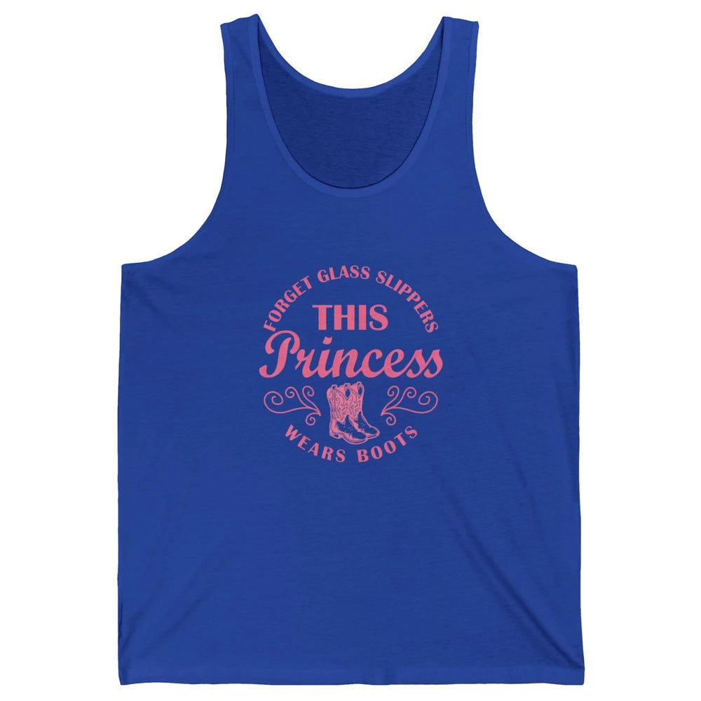 Princess Cowboy Boots Western Country Cowgirl Girls Rodeo Unisex Jersey Tank