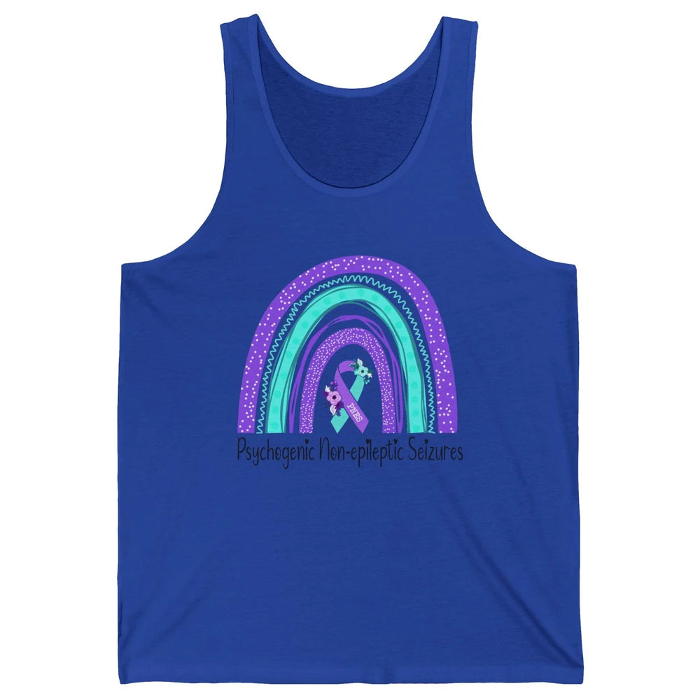 Psychogenic Non-epileptic Seizures PNES Purple Teal Rainbow Unisex Jersey Tank