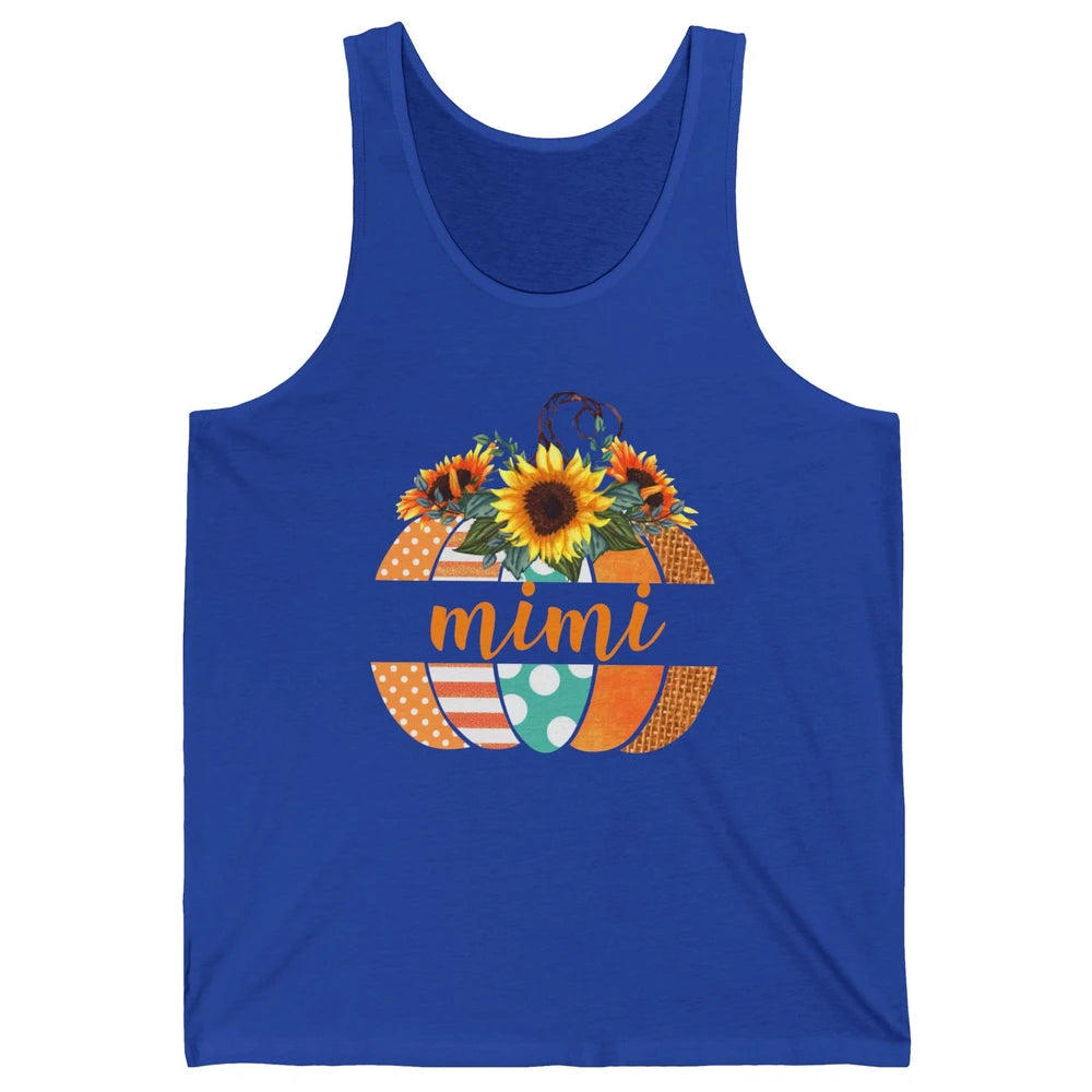 Mimi Sunflower Pumpkin Welcome Fall Halloween Grandma Gift Unisex Jersey Tank