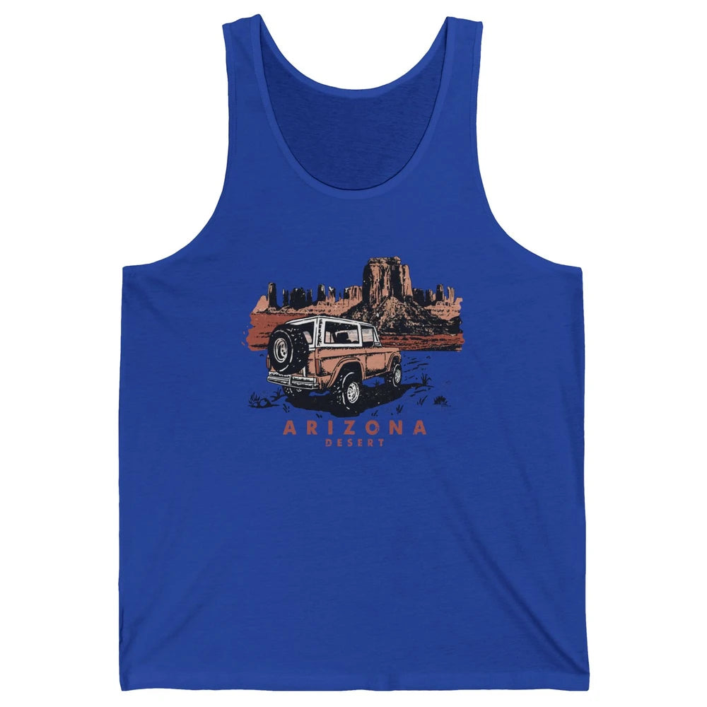Retro Arizona Desert Truck Country Adventure Nature Lovers Unisex Jersey Tank