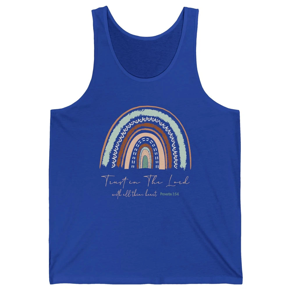 Rainbow Trust In The Lord With All Heart Christian Religious Unisex Jersey Tank