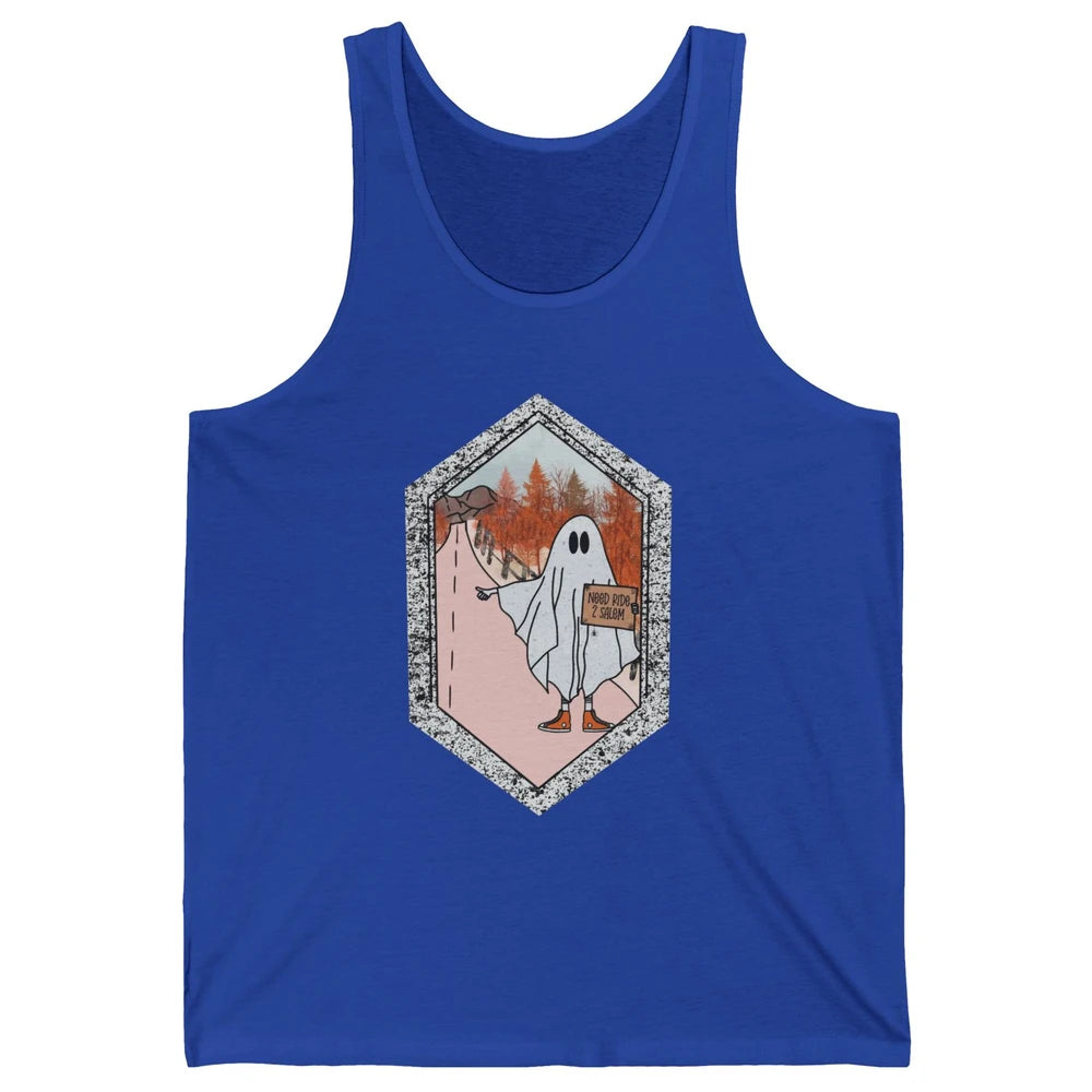 Funny Ghost Need Ride To Salem Witch Halloween Costume Unisex Jersey Tank