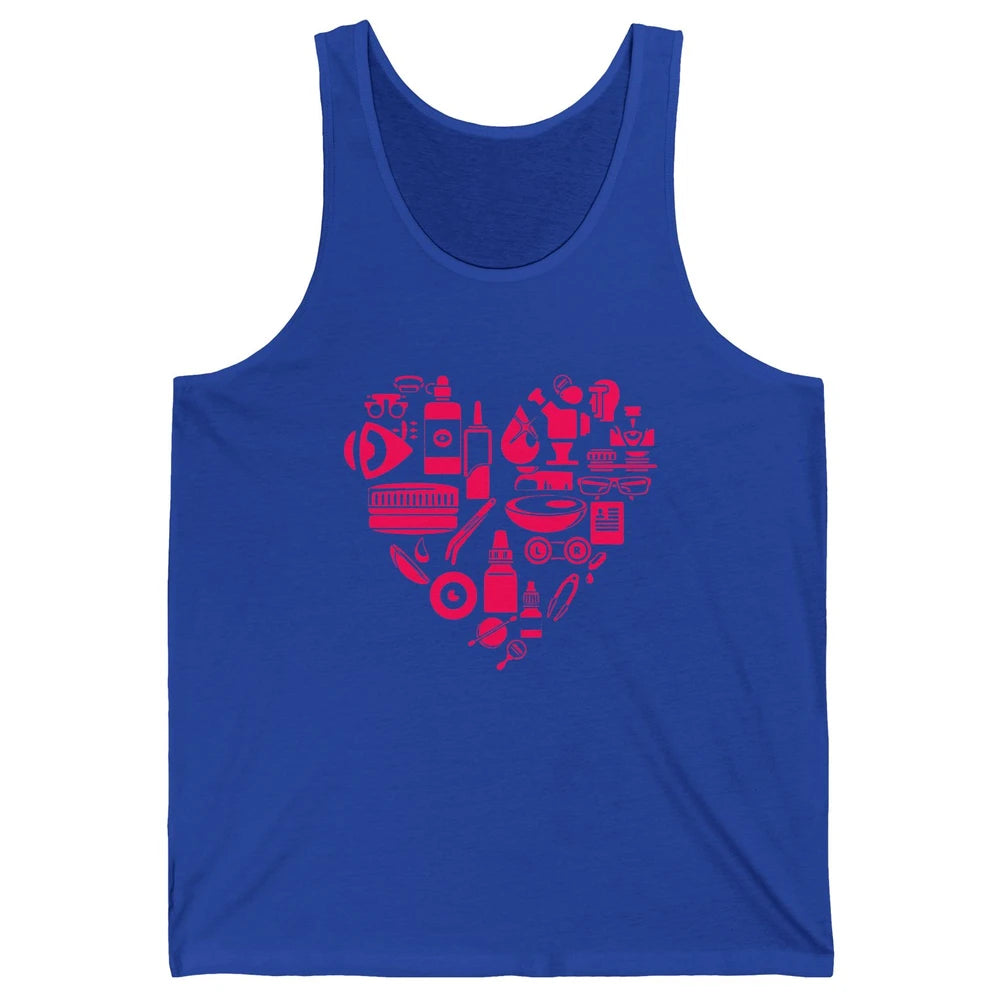 Optometrist Tools Heart Eye Doctor Optician Ophthalmic Tech Unisex Jersey Tank