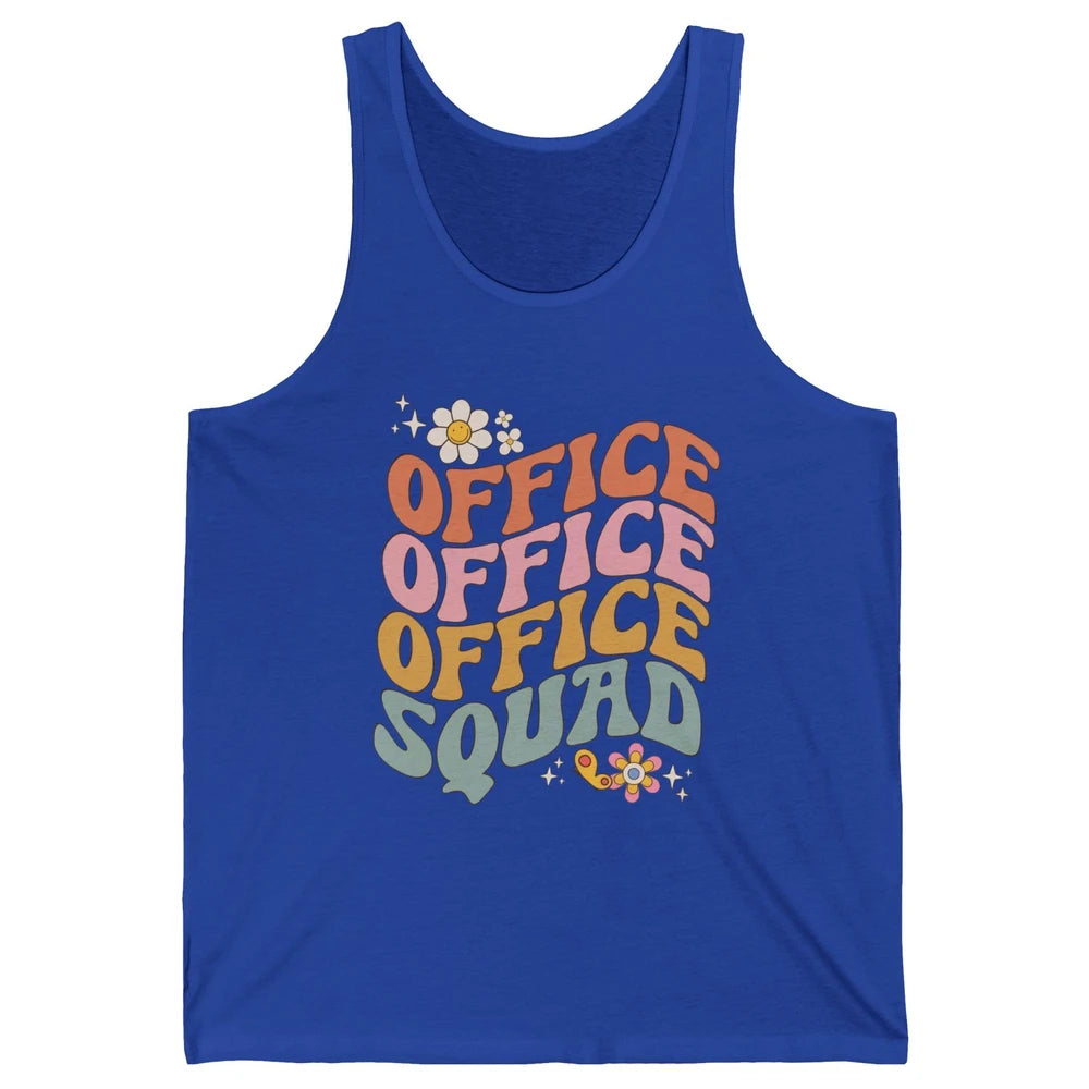 Retro Office Squad Hippie Groovy Office Staff Positive Mind Unisex Jersey Tank