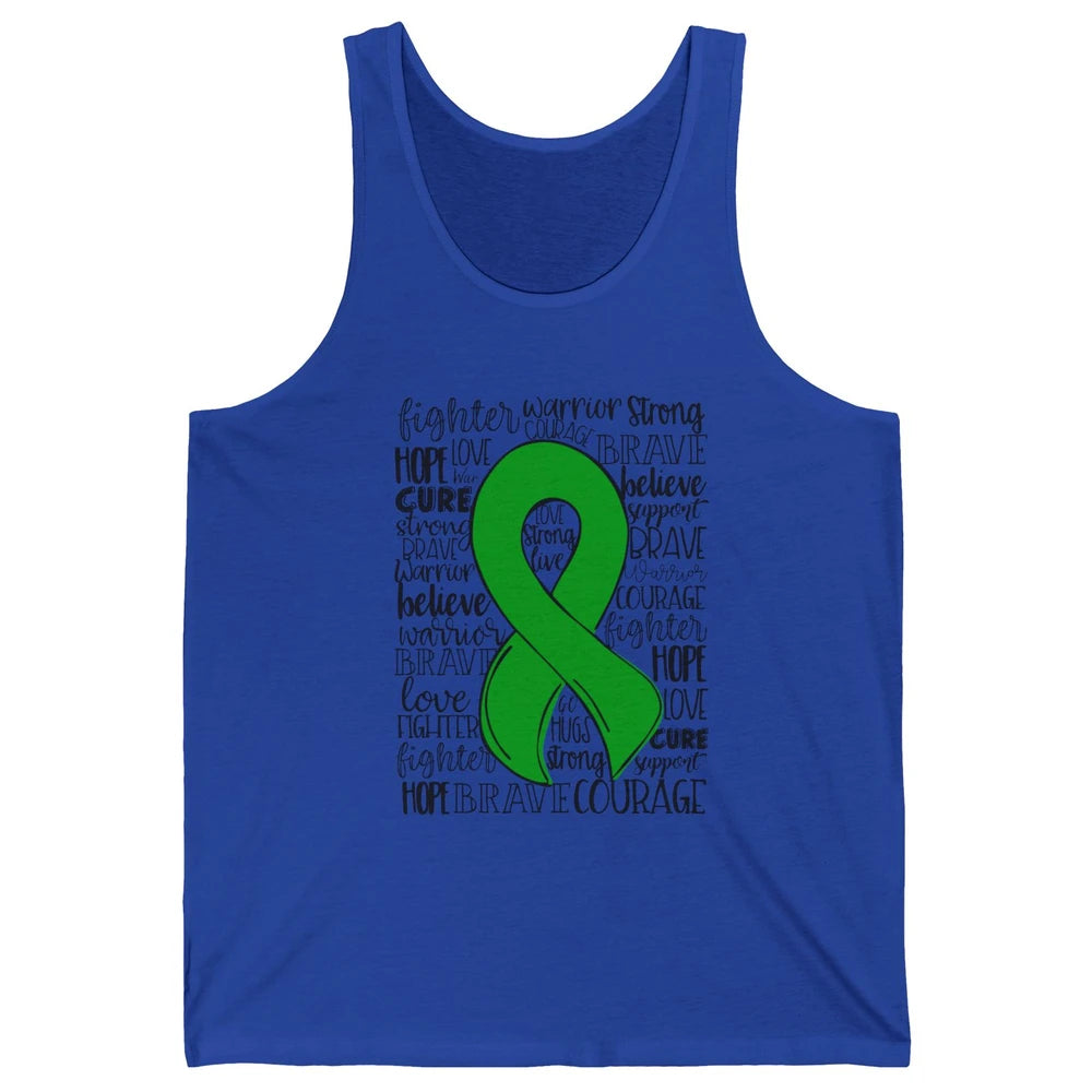 PANS/PANDAS Awareness Floral Green Ribbon Hope Love Cure Unisex Jersey Tank