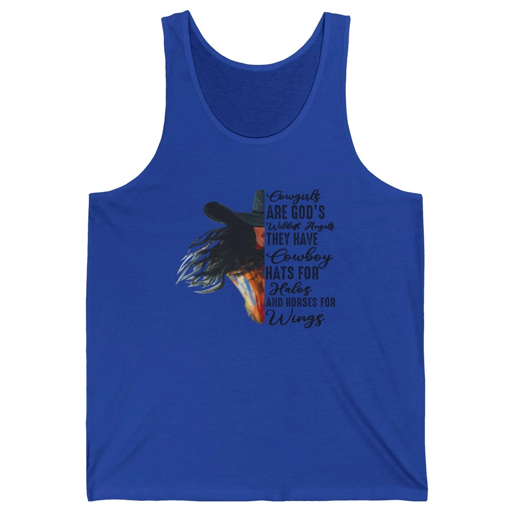 Retro Cowgirls Are God's Wildest Angel Western Country Rodeo Unisex Jersey Tank