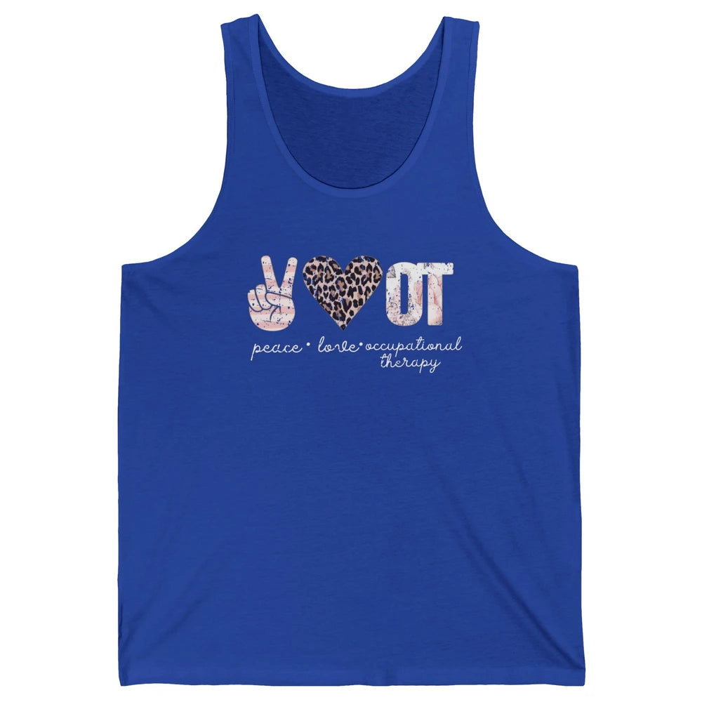 Retro Occupational Therapist Peace Love Occupational Therapy Unisex Jersey Tank