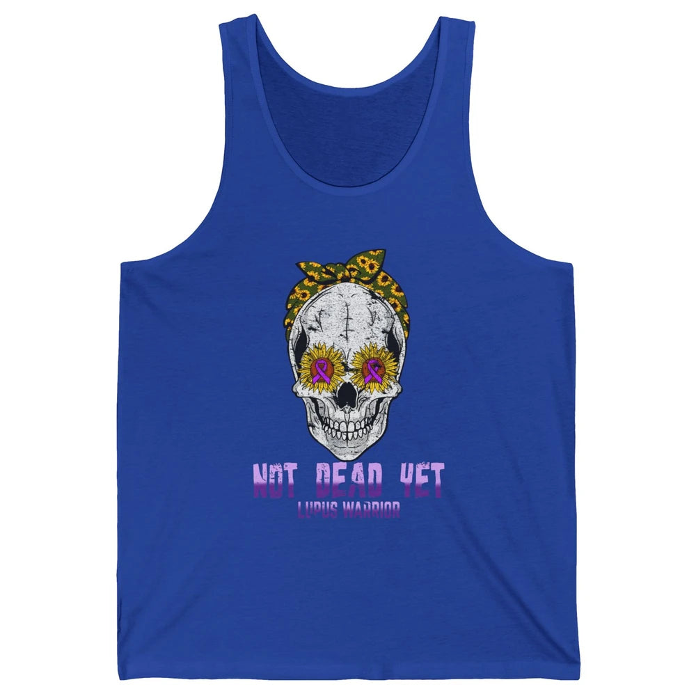 Not Dead Yet Skull Lupus Awareness Funny Sunflower Skeleton Unisex Jersey Tank