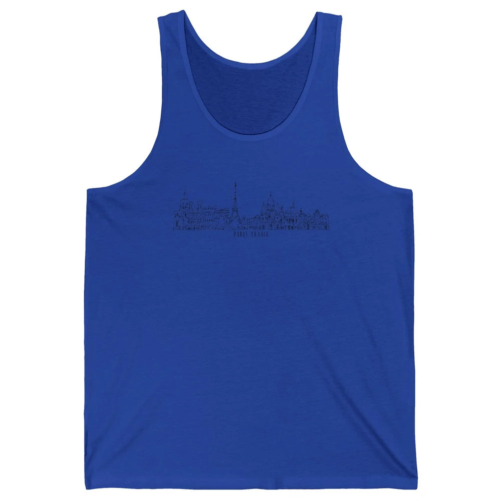 Paris Eiffel Tower Souvenir Travel France Gift Paris Skyline Unisex Jersey Tank