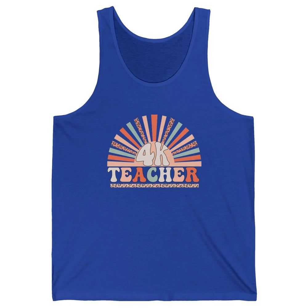 Retro 4k Teacher Kindergarten Back to School Pre-K Teacher Unisex Jersey Tank
