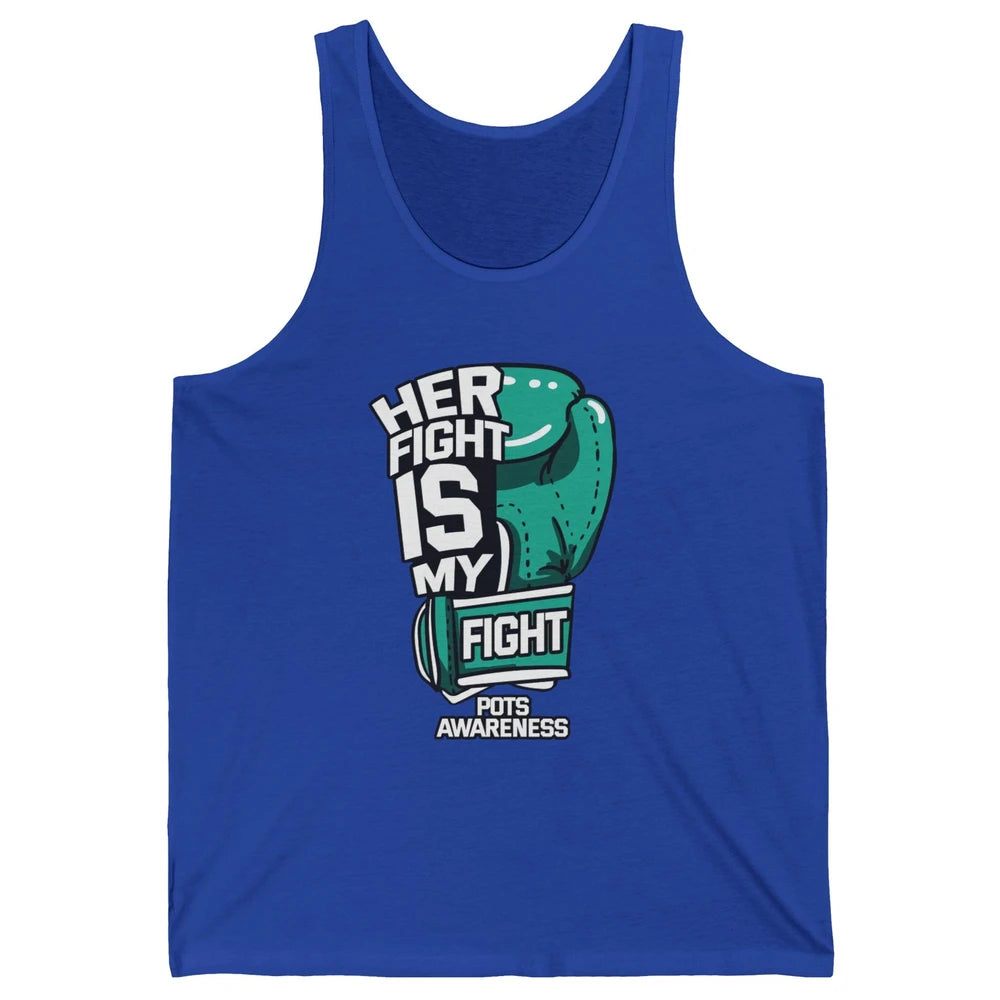 POTS Awareness Turquoise Ribbon Her Fight Is My Fight Boxing Unisex Jersey Tank