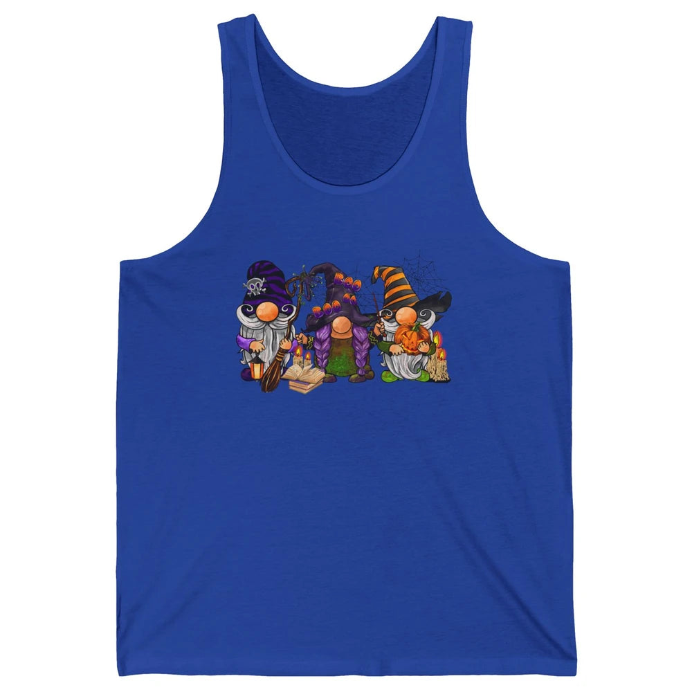 Retro Gnomes Witch Halloween Witchy Gnomies Horror Hallows Unisex Jersey Tank