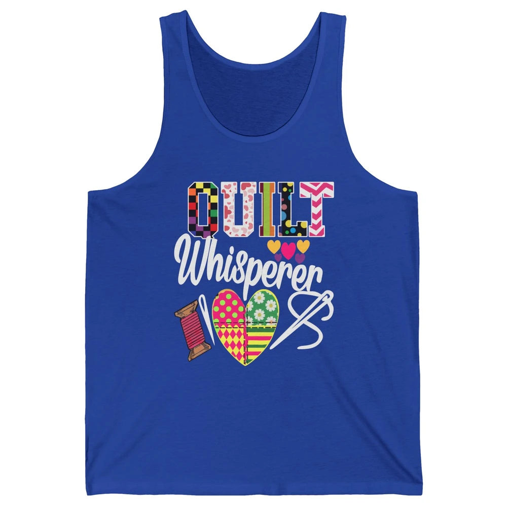 Retro Quilt Whisperer Quilting Life Sewing Life Quilt Lovers Unisex Jersey Tank