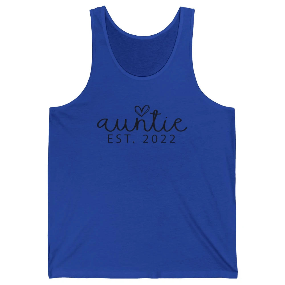 Promoted To Auntie Est 2022 Auntie Sister Pregnancy Reveal Unisex Jersey Tank