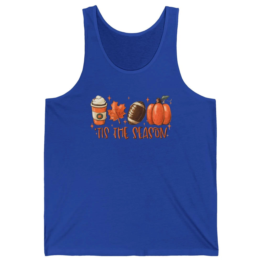 Pumpkin Spice Football Tis The Season Fall Thanksgiving Gift Unisex Jersey Tank