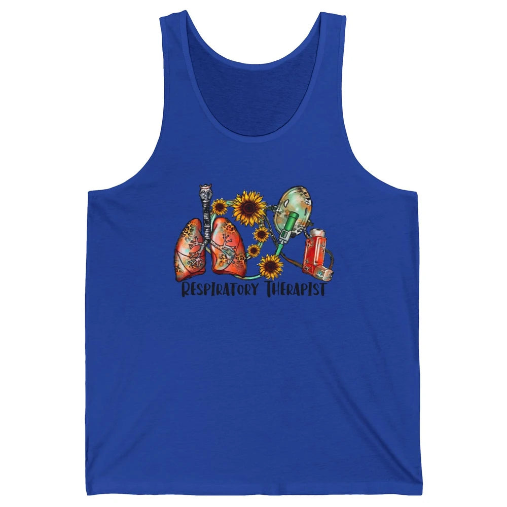 Respiratory Therapist Sunflower Lungs Breathe RT Nurse Unisex Jersey Tank