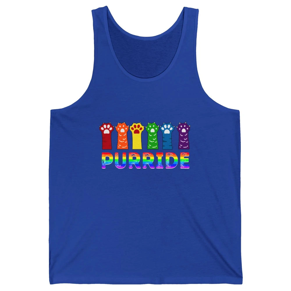 Purride Funny Cat Lover LGBT Pride Awareness Gift LGBT Month Unisex Jersey Tank