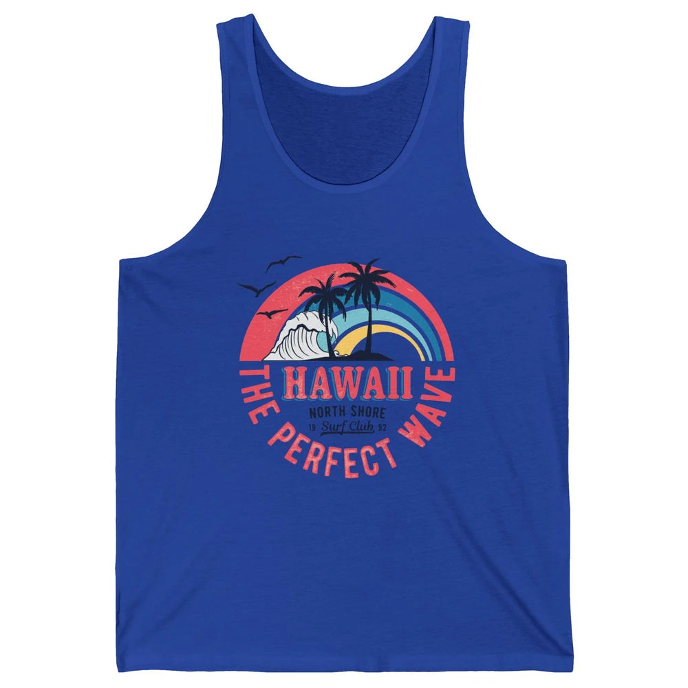 Retro Hawaii North Shore Surf Club Beach Palms Vintage 1980s Unisex Jersey Tank
